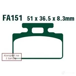 Тормозные колодки, комплект EBC sfa151 1437390524 0A4O7 R