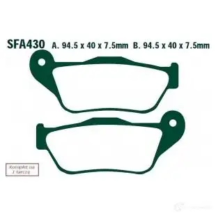 Тормозные колодки, комплект EBC sfa430 H MGWGLZ 1437392263