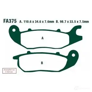 Тормозные колодки, комплект EBC sfa375 1437392431 R95Q M
