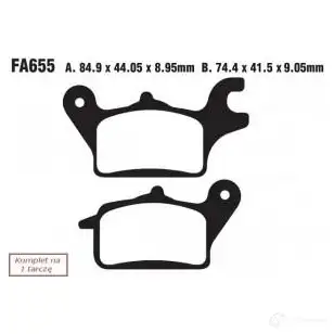 Тормозные колодки, комплект EBC FHUP QP8 1437392503 sfa655
