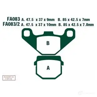 Тормозные колодки, комплект EBC sfa083 BHWMD R 1437392094