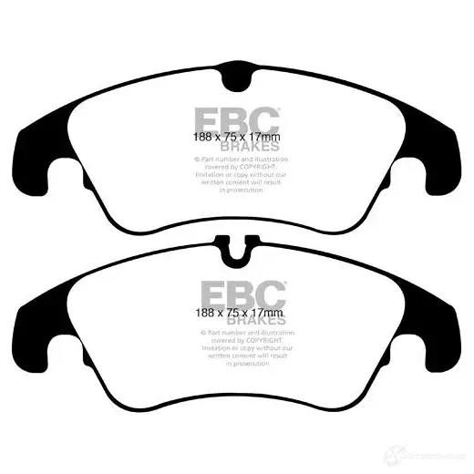 Тормозные колодки, комплект EBC dp21986 IJZA H9 1437392894 - Изображение 1