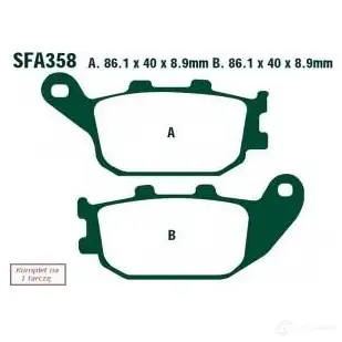 Тормозные колодки, комплект EBC sfa358 1437392242 9ZNT 1L
