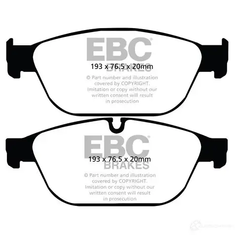 Тормозные колодки, комплект EBC 1437392634 dp42087r ZDOA 29 - Изображение 1
