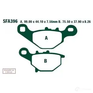 Тормозные колодки, комплект EBC sfa396hh B LR4N 1437392445