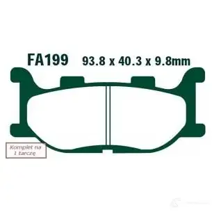 Тормозные колодки, комплект EBC sfa199hh 1437390703 GY7 74