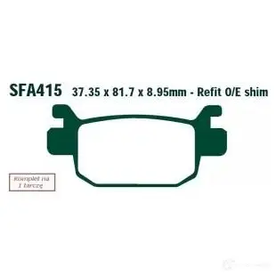 Тормозные колодки, комплект EBC SB K5Z 1437392154 sfa415hh