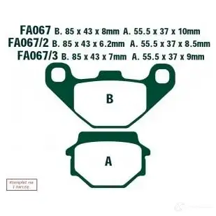 Тормозные колодки, комплект EBC L5C 4IA 1437390674 sfa067hh