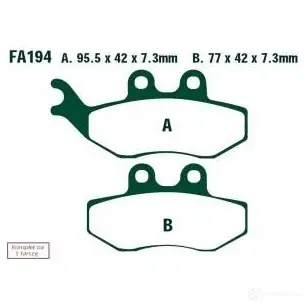 Тормозные колодки, комплект EBC fa194 1C1 U33 1437390743