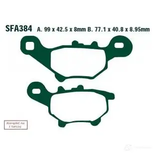Тормозные колодки, комплект EBC sfa384 0O2P N 1437392512