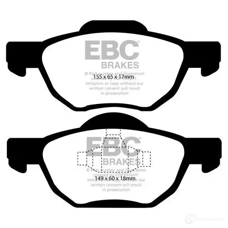 Тормозные колодки, комплект EBC 1437393569 dp21525 85 WUN - Изображение 1