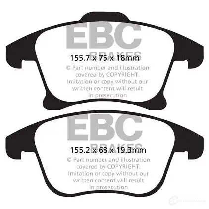 Тормозные колодки, комплект EBC 1437393577 8A Q73 dp42159r - Изображение 1