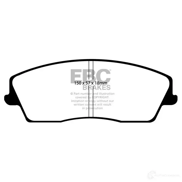 Тормозные колодки, комплект EBC 1437393383 dp41723r D6H T2B - Изображение 1