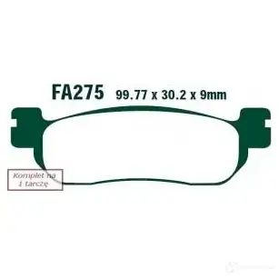 Тормозные колодки, комплект EBC fa275tt 1RFM K9K 1437393260