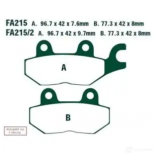 Тормозные колодки, комплект EBC fa2152 1437390953 GSF I3