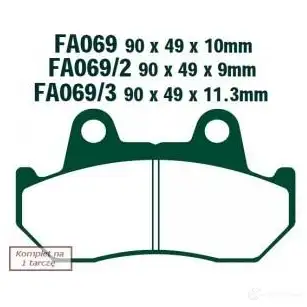 Тормозные колодки, комплект EBC fa0693 1437390924 EE9M 0