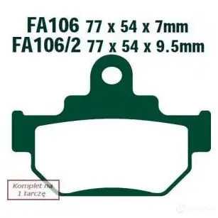 Тормозные колодки, комплект EBC LC09 U fa106tt 1437391033