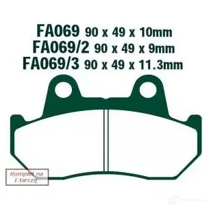 Тормозные колодки, комплект EBC F1 VEEG fa069 1437391149