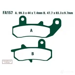 Тормозные колодки, комплект EBC fa157 FDPV A 1437391224