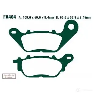 Тормозные колодки, комплект EBC fa464 1437391427 RV YPWO