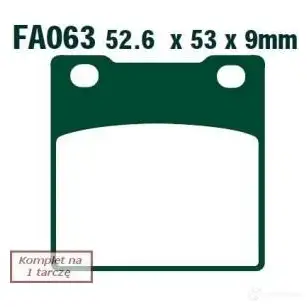 Тормозные колодки, комплект EBC 1X2YF A fa063v 1437393486