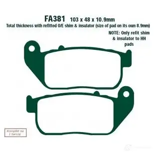 Тормозные колодки, комплект EBC 194 FYWM fa381v 1437393450
