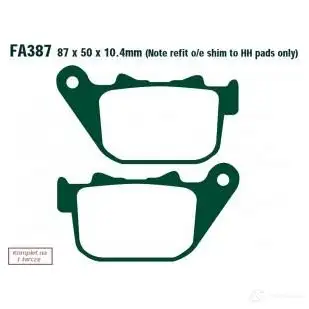 Тормозные колодки, комплект EBC fa387v 1437393449 UFU88J A