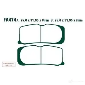 Тормозные колодки, комплект EBC fa474 2DQM2 TL 1437392024