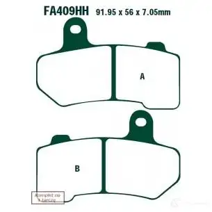 Тормозные колодки, комплект EBC fa409v OG9I4 JA 1437393652
