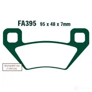 Тормозные колодки, комплект EBC fa395r 1437393423 EWDT LUM