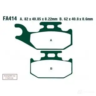 Тормозные колодки, комплект EBC QY BIFA 1437391491 fa414r