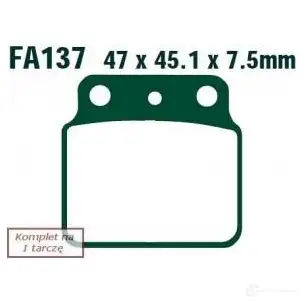 Тормозные колодки, комплект EBC V21U K fa137r 1437391443