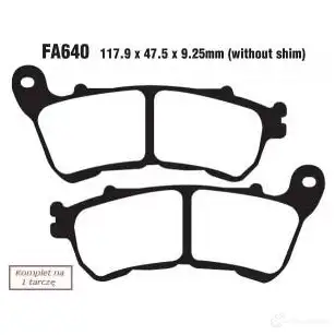 Тормозные колодки, комплект EBC P EWOZHP fa640 1437393967