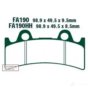 Тормозные колодки, комплект EBC fa190 1437391649 0X LIH