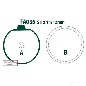 Тормозные колодки, комплект EBC fa035 1437391657 A9Z62 L6