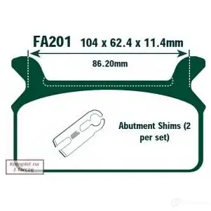 Тормозные колодки, комплект EBC fa201 1437391673 Z3ZMX C