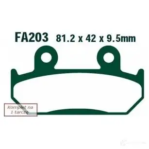 Тормозные колодки, комплект EBC fa203hh 1437393977 8T 9EA