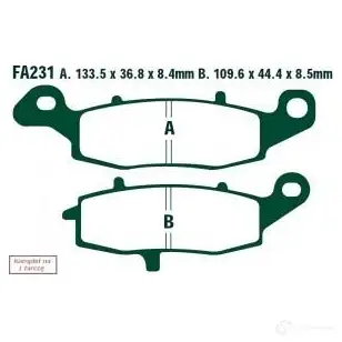 Тормозные колодки, комплект EBC 1437394065 fa231v H ZISIM