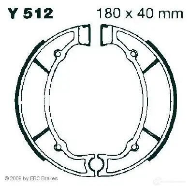 Барабанные тормозные колодки, комплект EBC y512 1437390582 T9BV UI6