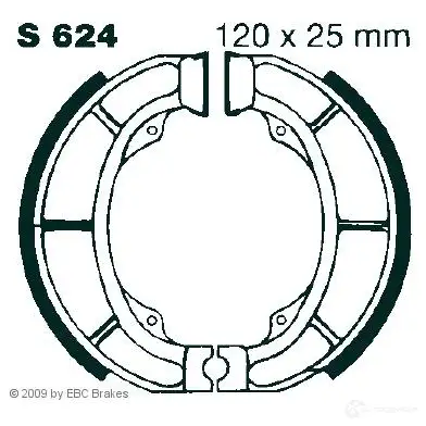 Барабанные тормозные колодки, комплект EBC 1437390560 s624 SR 7RT