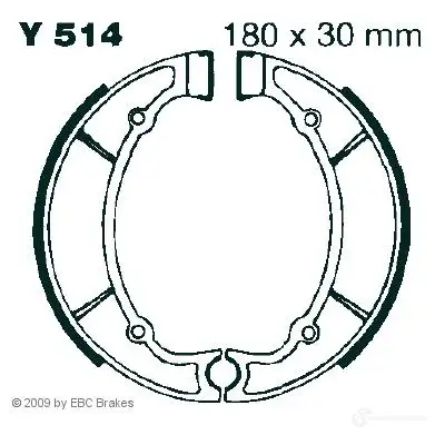Барабанные тормозные колодки, комплект EBC y514 WU0 HI 1437391869