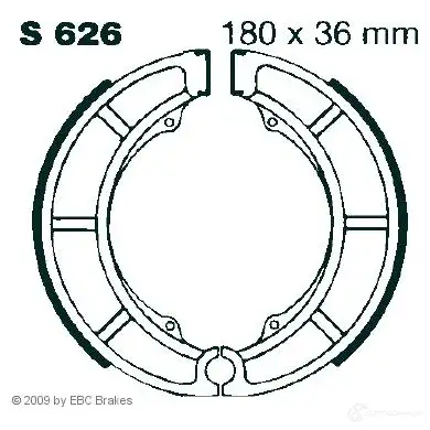 Барабанные тормозные колодки, комплект EBC s626 1437391875 A6X X1