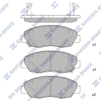 Тормозные колодки дисковые SANGSIN UYU D1I SP1109B 1422786512 изображение 0