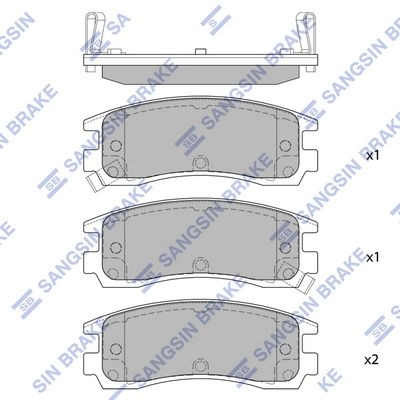 Тормозные колодки дисковые SANGSIN SP1285 1439856282 5JKE F изображение 0