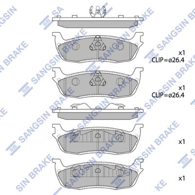 Тормозные колодки дисковые SANGSIN SP1295 N ZW8KT 1439856291 изображение 0