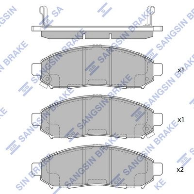 Тормозные колодки дисковые SANGSIN 74PSYR I 1439856339 SP1460A изображение 0