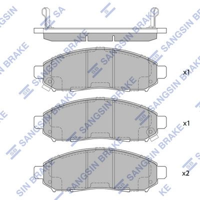 Тормозные колодки дисковые SANGSIN GS9 PV1 1439856340 SP1460B изображение 0