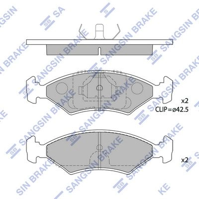 Тормозные колодки дисковые SANGSIN 1439856352 SP1505 BVVD3W C изображение 0