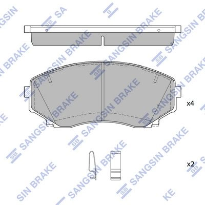 Тормозные колодки дисковые SANGSIN SP1527A 0ZF E6 1439856356