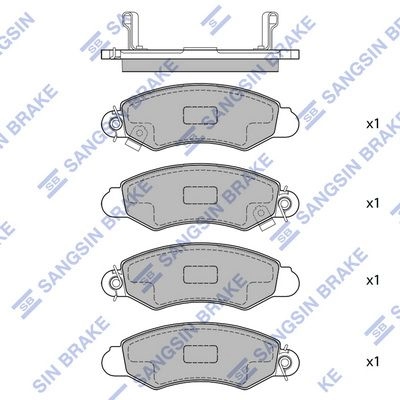 Тормозные колодки дисковые SANGSIN 1439856376 AC 2YOX SP1598 изображение 0